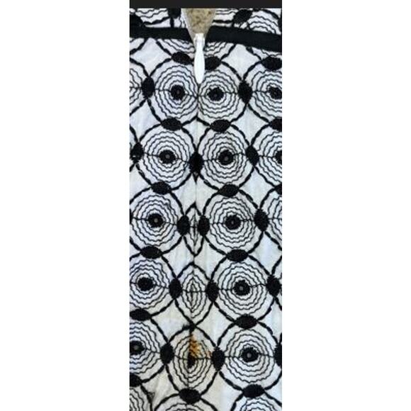 Talbots Skirt Womens Size 8P White Black Geometric Pattern - Picture 3 of 8